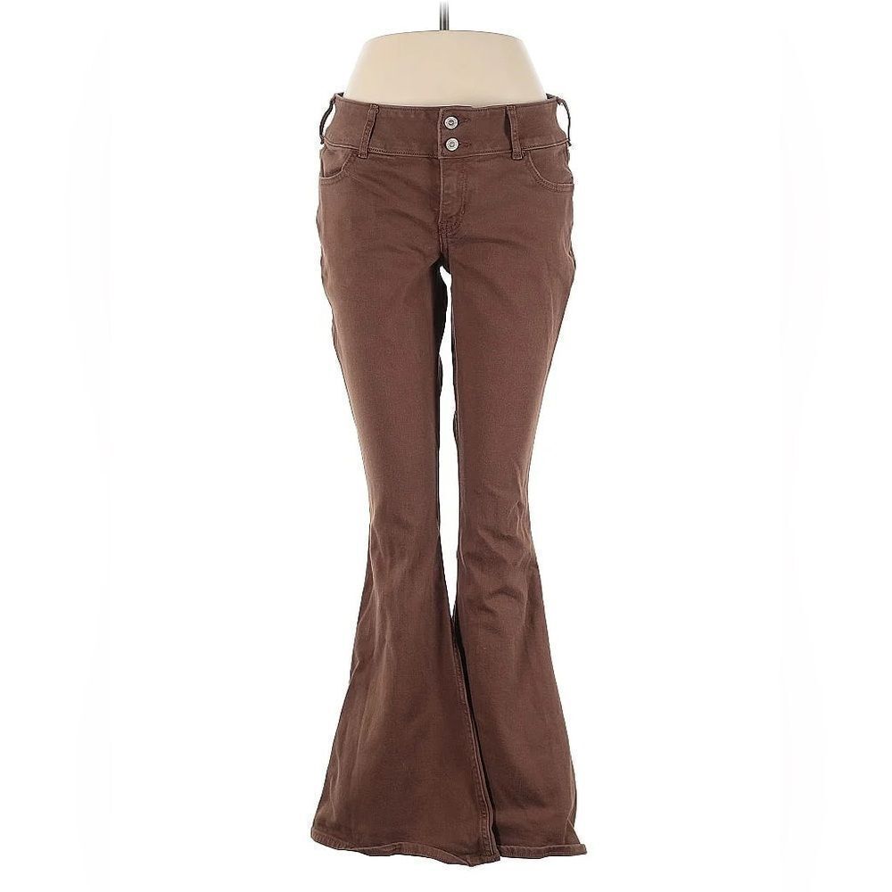Hollister Highwasted Brown Jeans extra wide bootleg